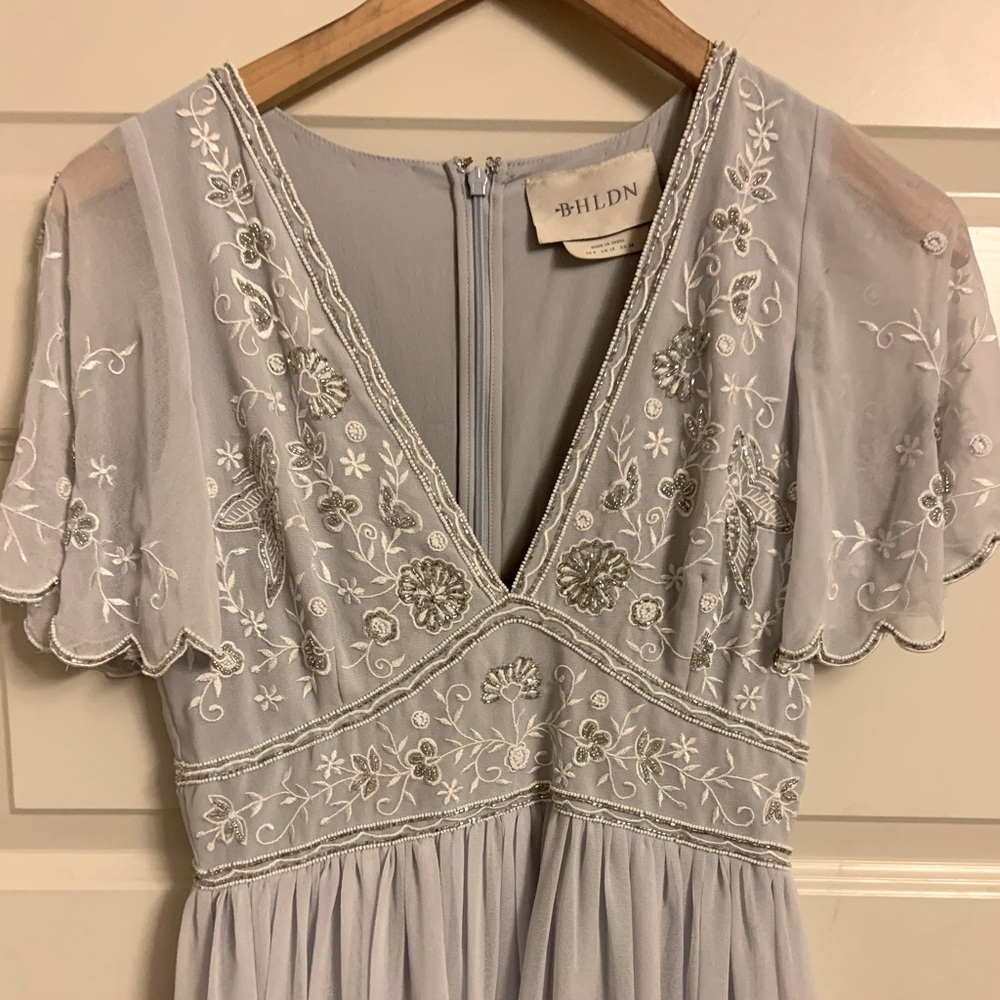 BHLDN Embroidery Short Sleeve Dress
